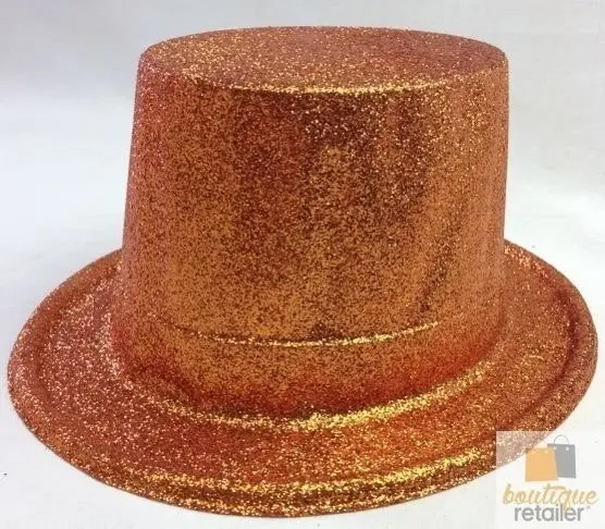 12x GLITTER TOP HAT Fancy Party Plastic Costume Tall Cap Fun Dress Up BULK