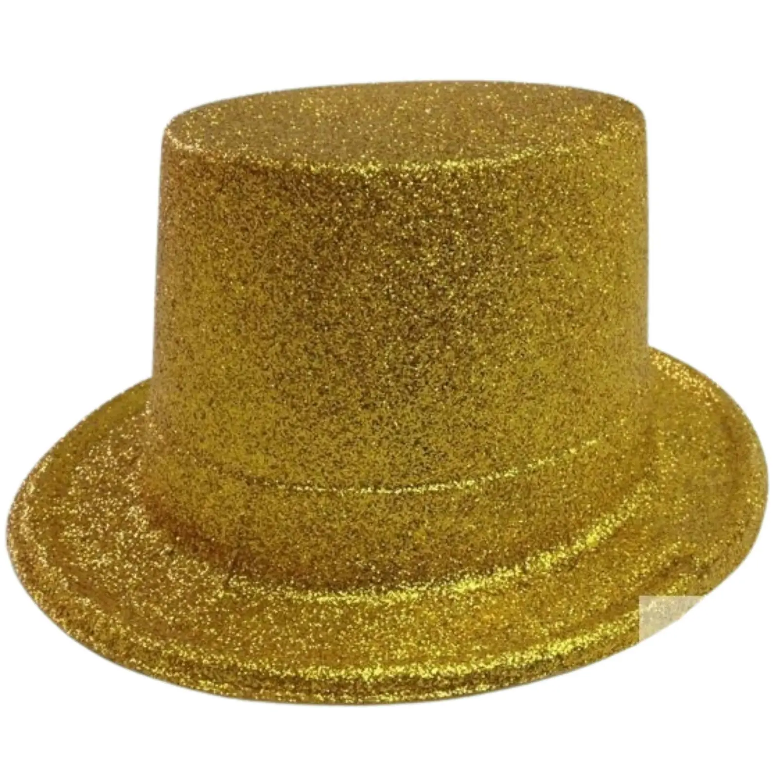 12x GLITTER TOP HAT Fancy Party Plastic Costume Tall Cap Fun Dress Up BULK