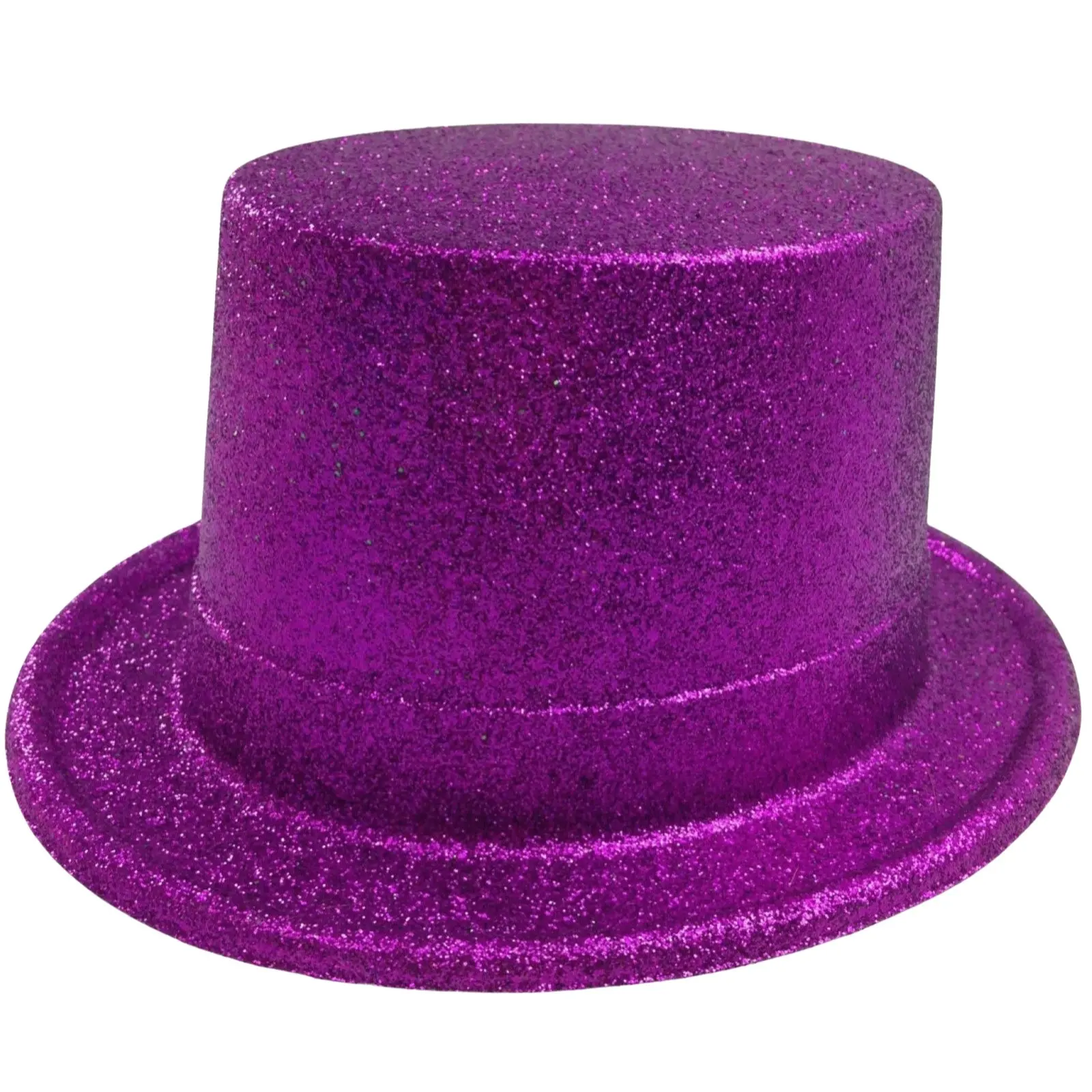 12x GLITTER TOP HAT Fancy Party Plastic Costume Tall Cap Fun Dress Up BULK