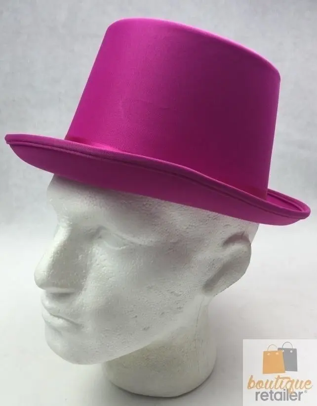 SATIN TOP HAT Costume Party Cap Fancy Dress Trilby Fedora One Size