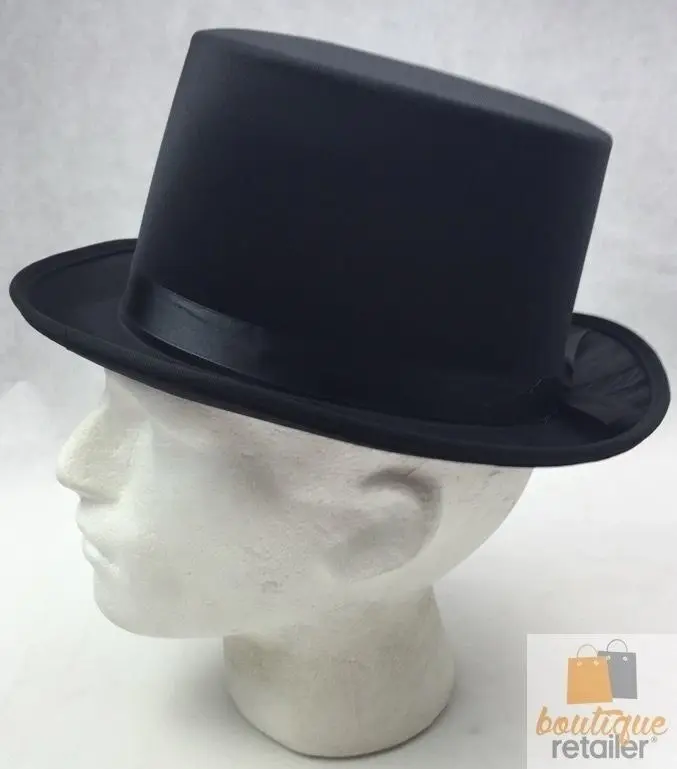 SATIN TOP HAT Costume Party Cap Fancy Dress Trilby Fedora One Size