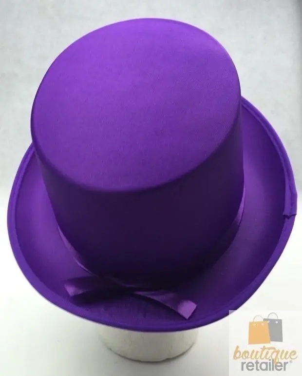 2x SATIN TOP HAT Costume Party Cap Fancy Dress Trilby Fedora One Size