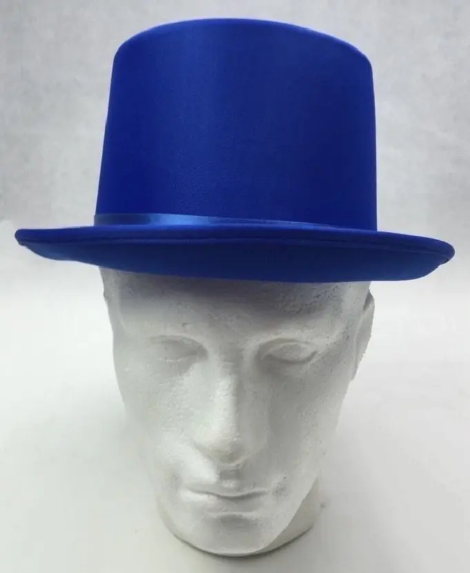 2x SATIN TOP HAT Costume Party Cap Fancy Dress Trilby Fedora One Size