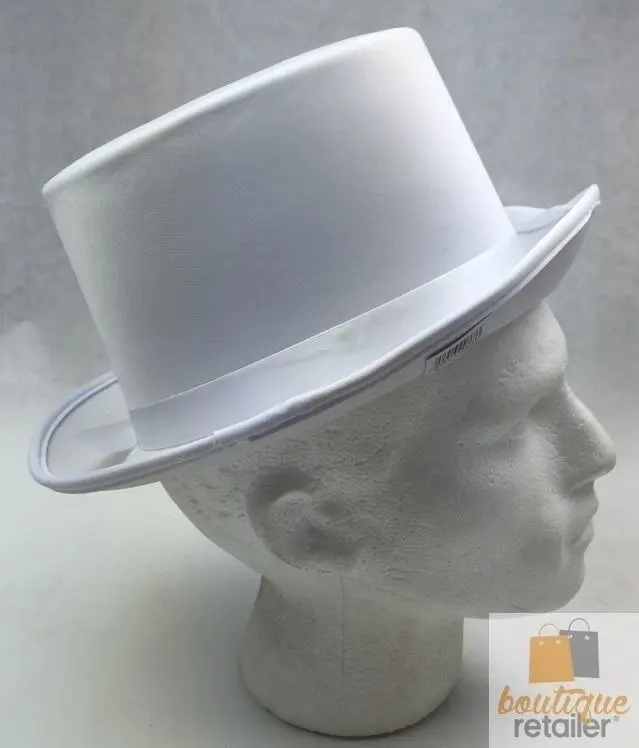 2x SATIN TOP HAT Costume Party Cap Fancy Dress Trilby Fedora One Size