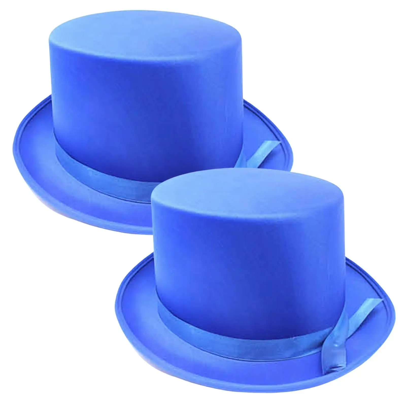 2x SATIN TOP HAT Costume Party Cap Fancy Dress Trilby Fedora One Size