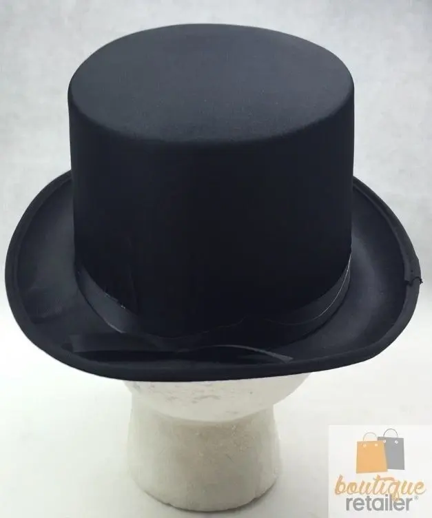 2x SATIN TOP HAT Costume Party Cap Fancy Dress Trilby Fedora One Size