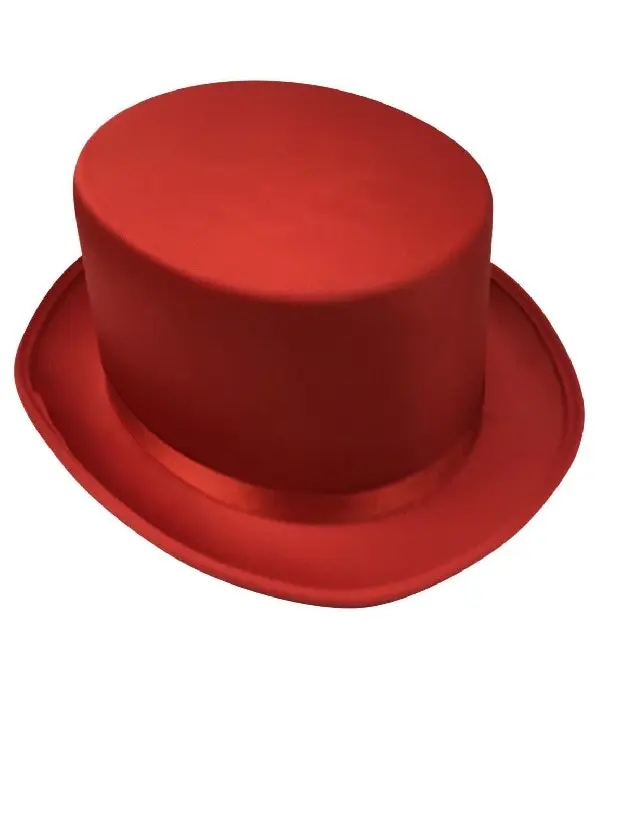 2x SATIN TOP HAT Costume Party Cap Fancy Dress Trilby Fedora One Size