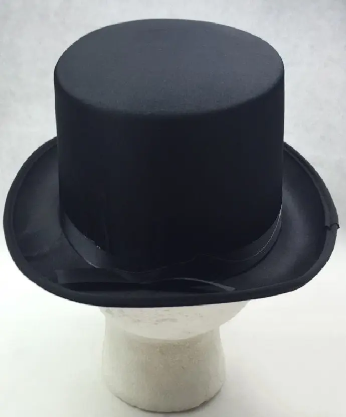 2x SATIN TOP HAT Costume Party Cap Fancy Dress Trilby Fedora One Size