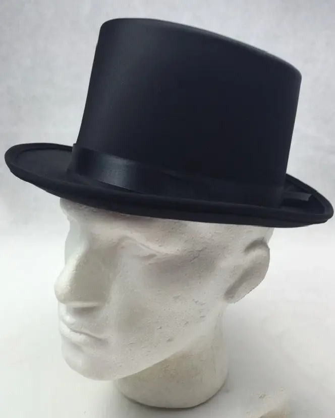 2x SATIN TOP HAT Costume Party Cap Fancy Dress Trilby Fedora One Size