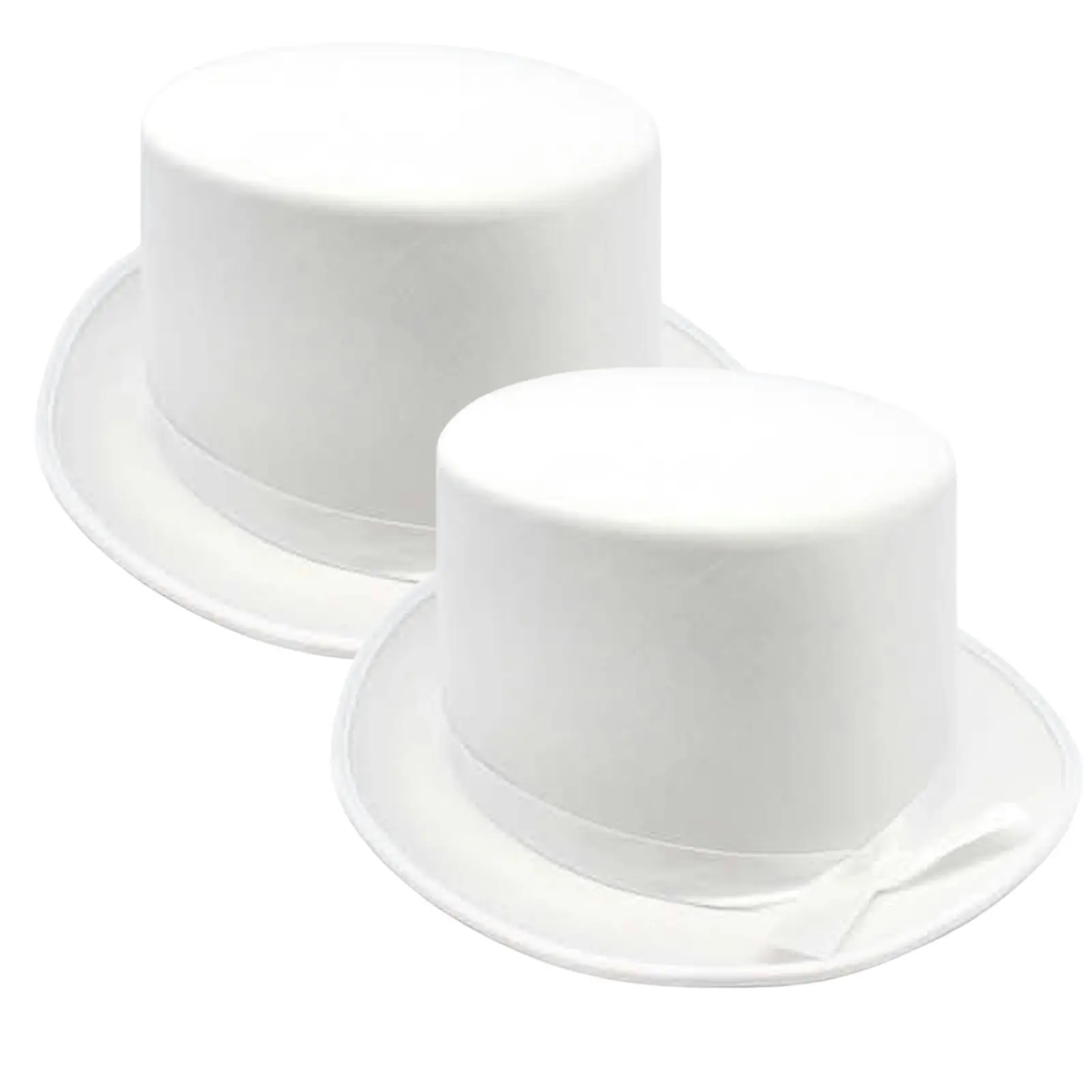 2x SATIN TOP HAT Costume Party Cap Fancy Dress Trilby Fedora One Size