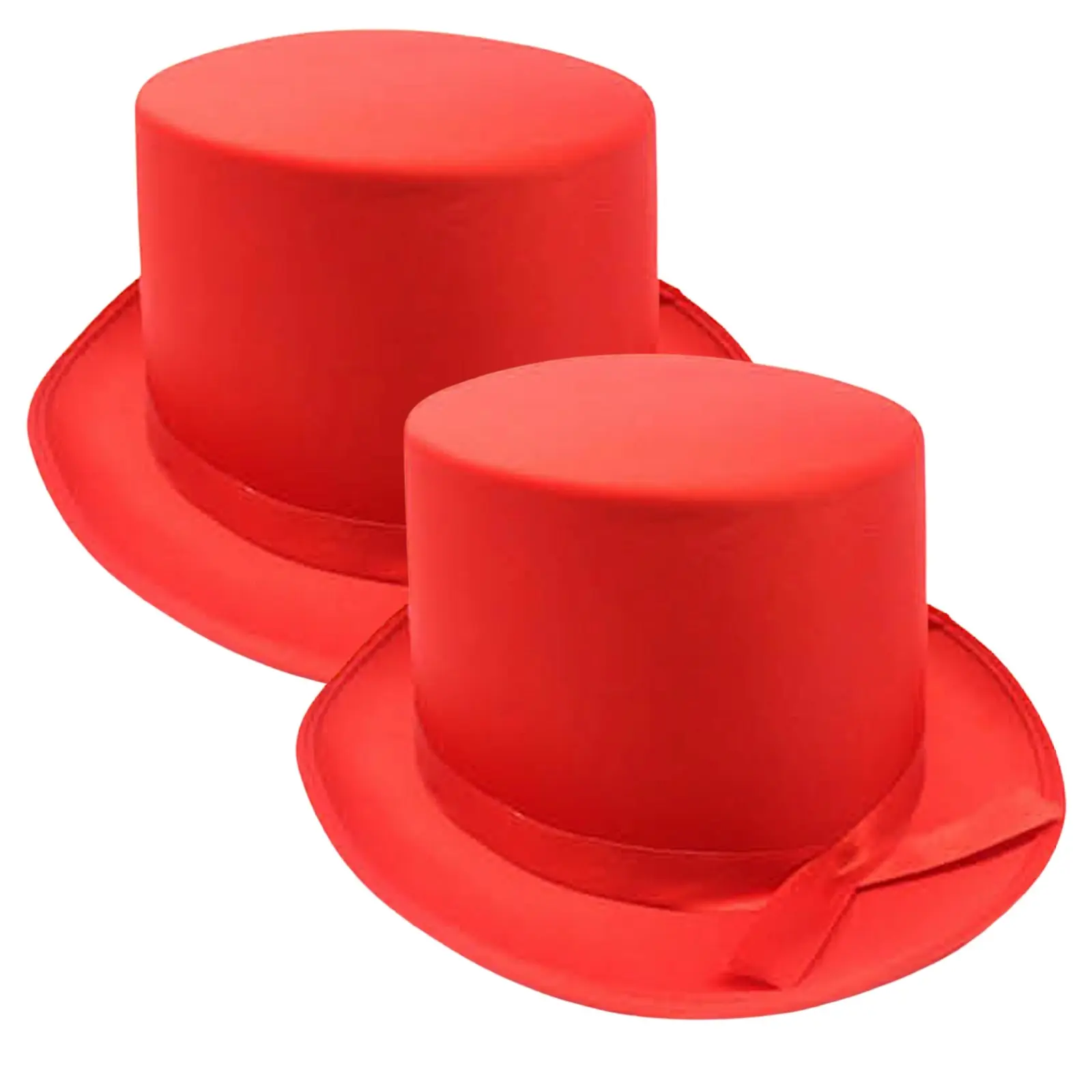 2x SATIN TOP HAT Costume Party Cap Fancy Dress Trilby Fedora One Size