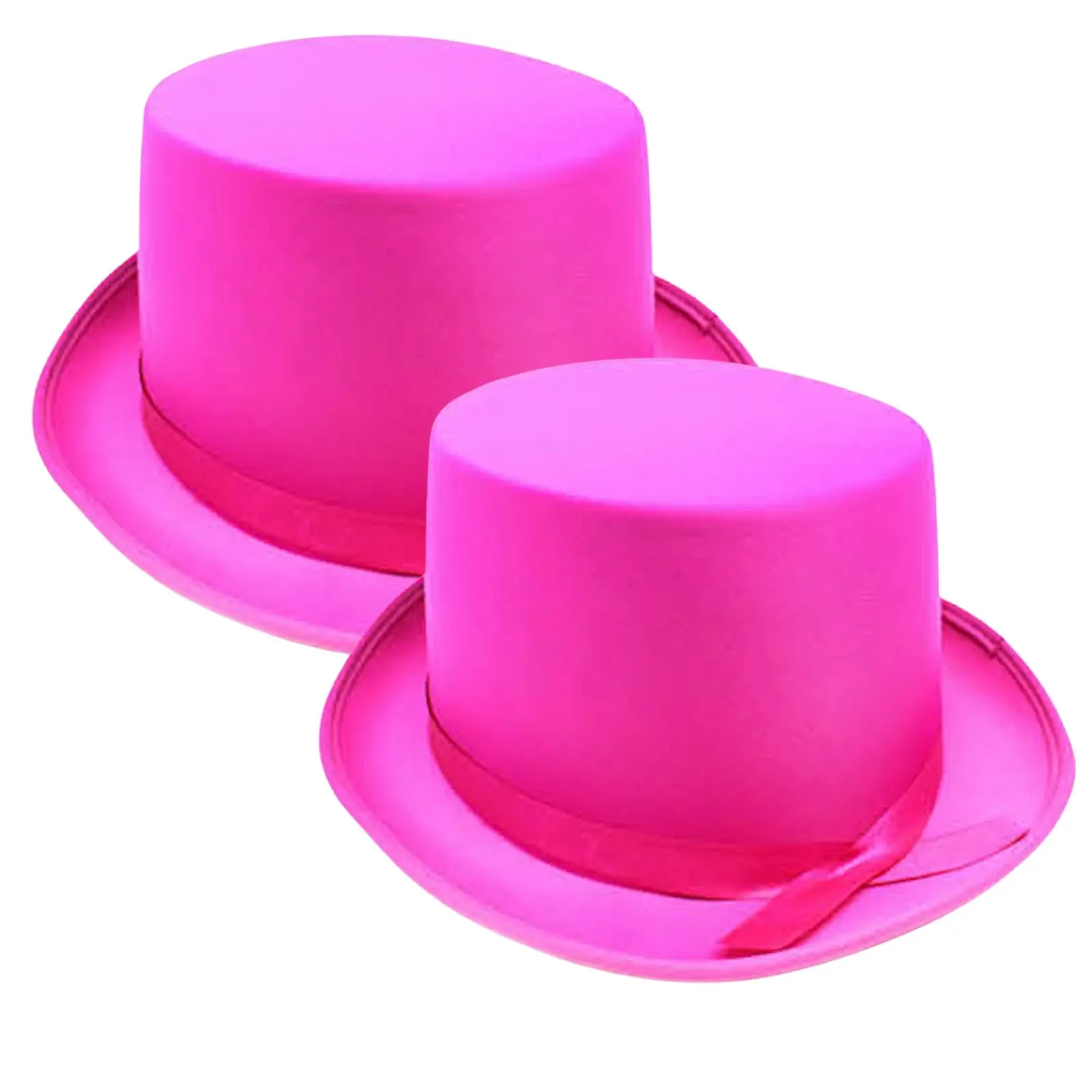 2x SATIN TOP HAT Costume Party Cap Fancy Dress Trilby Fedora One Size