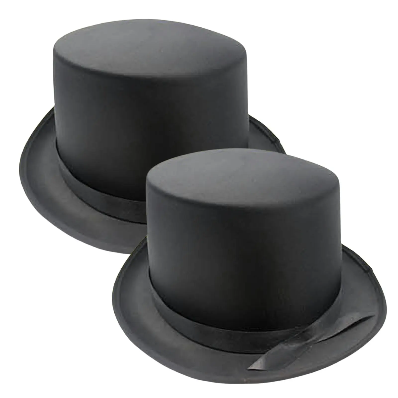 2x SATIN TOP HAT Costume Party Cap Fancy Dress Trilby Fedora One Size