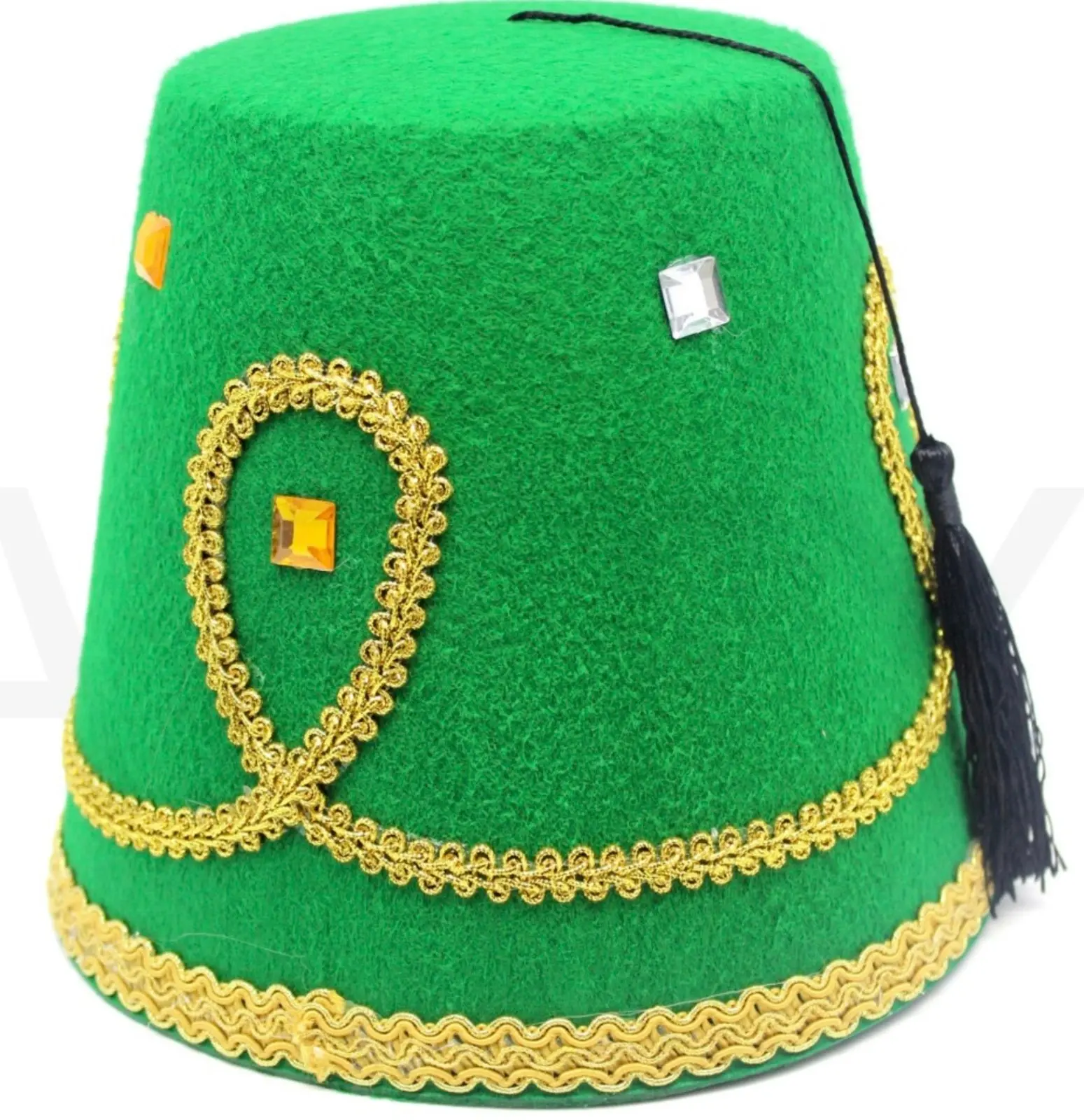 DELUXE TURKISH HAT Red Green Fez Tarboosh Dress Up Costume Party Moroccan