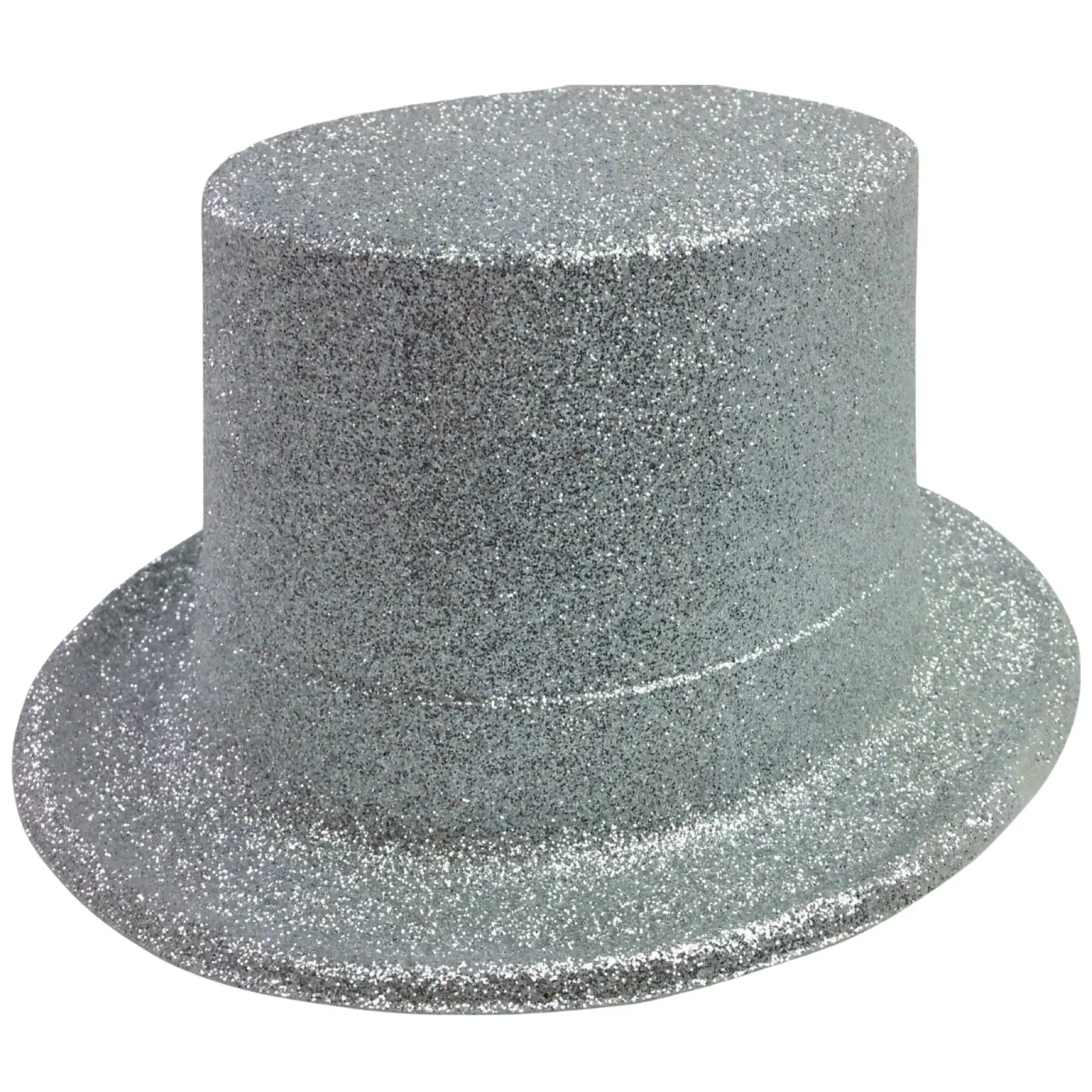 GLITTER TOP HAT Fancy Party Plastic Costume Tall Cap Fun Dress Up Sparkle