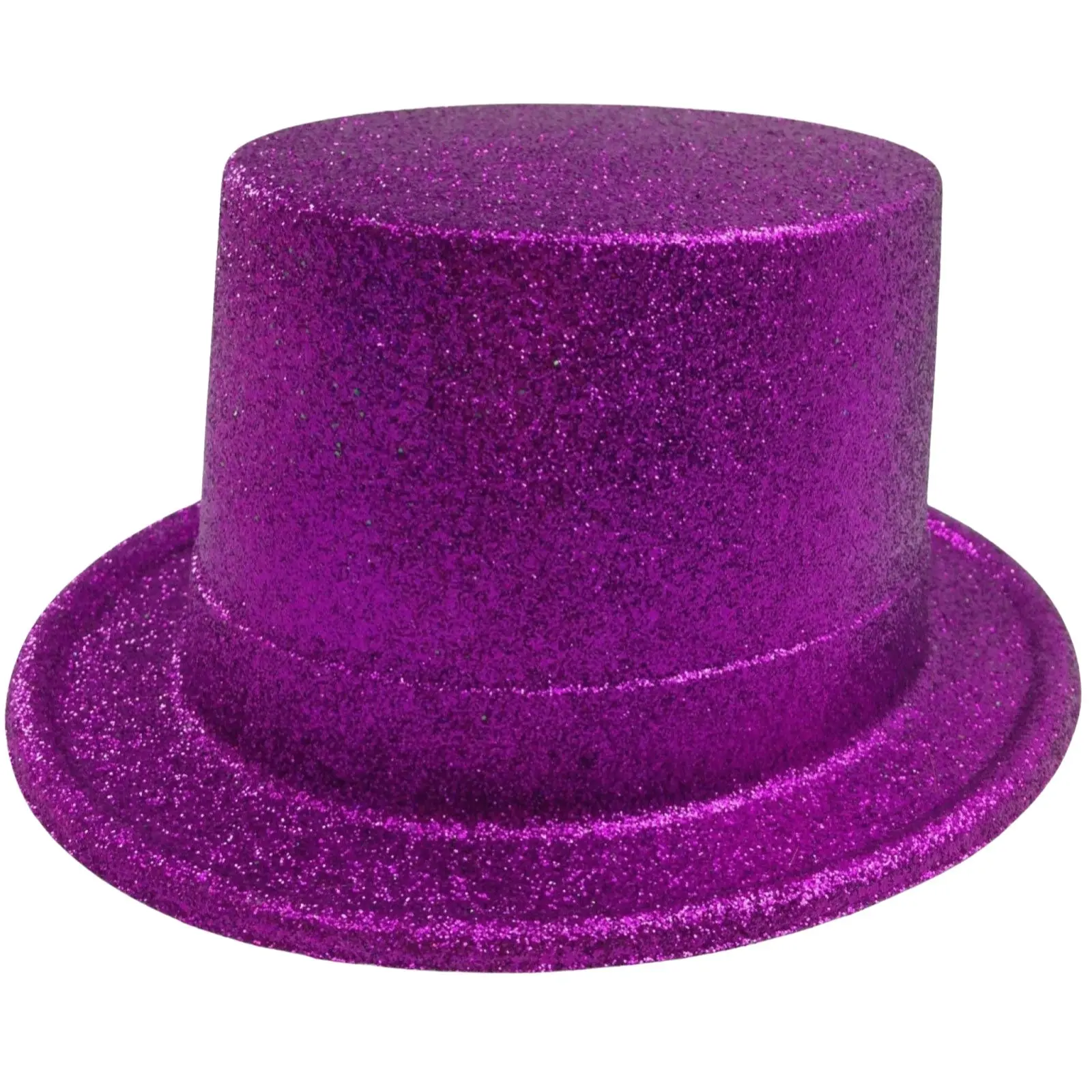 GLITTER TOP HAT Fancy Party Plastic Costume Tall Cap Fun Dress Up Sparkle