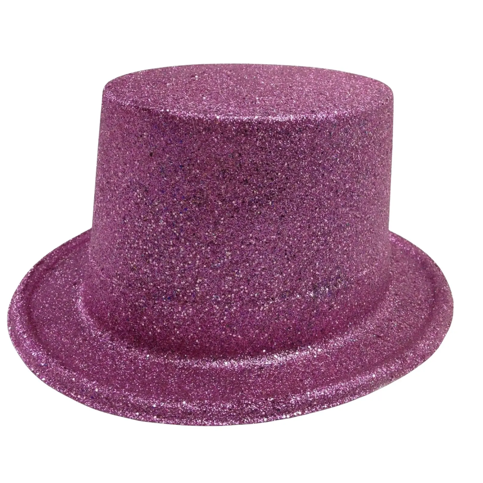 GLITTER TOP HAT Fancy Party Plastic Costume Tall Cap Fun Dress Up Sparkle