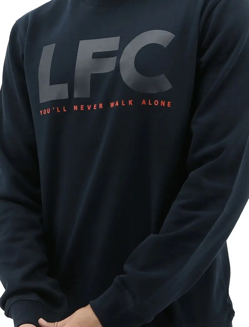 Liverpool FC Mens Crew Jumper Sweatshirt Winter Warm Soccer Football LFC - Navy