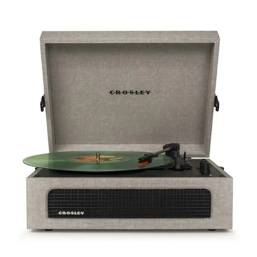 Crosley Voyager Bluetooth Portable Turntable - Grey + Bundled Majority D40 Bluetooth Speakers - Black