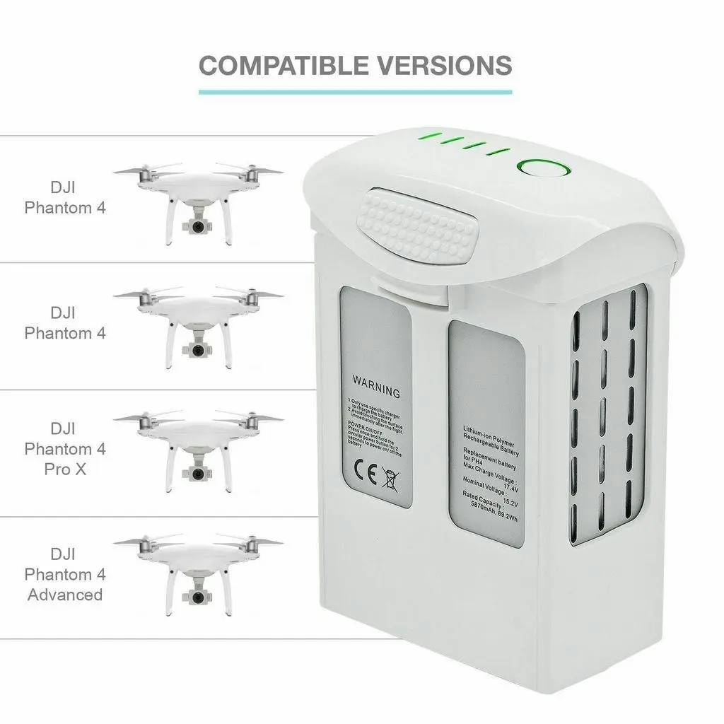 DJI Phantom 4 / 4 Pro Intelligent Flight Replacement Battery with Fast Charge