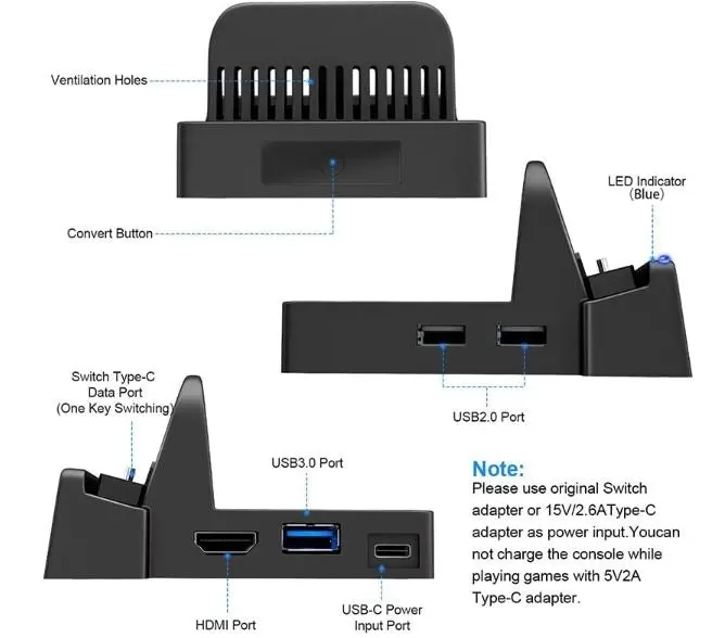 Portable Mini Switch TV Docking Station Charging Stand Replacement for Nintendo Switch Dock Set