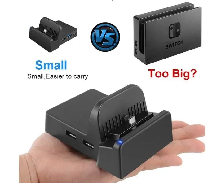 Portable Mini Switch TV Docking Station Charging Stand Replacement for Nintendo Switch Dock Set