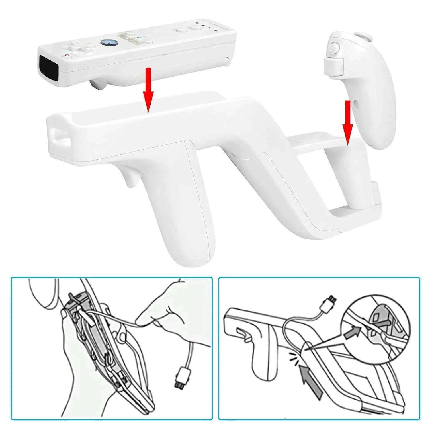 2 Pieces x Nintendo Wii Compatible Gun Controller Wii Accessories