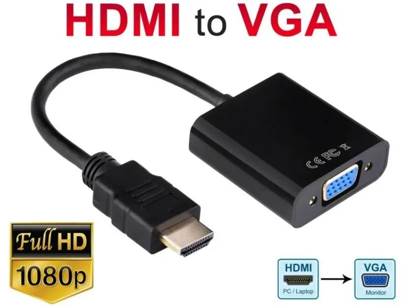 HDMI Male to VGA Female 1080p Adapter Video Cable Converter