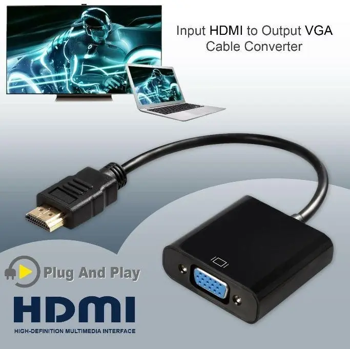 1080P HDMI Male to VGA Female Video Adapter Cable Converter