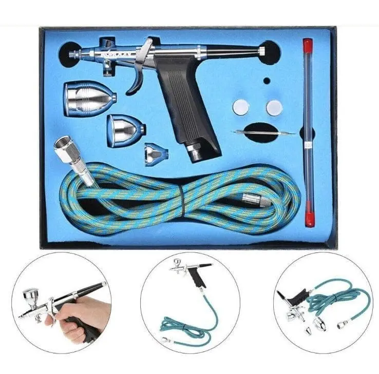 Spray Gun Airbrush Kit Dual Action Air Compressor Paint Art Tattoo Tools Set AU