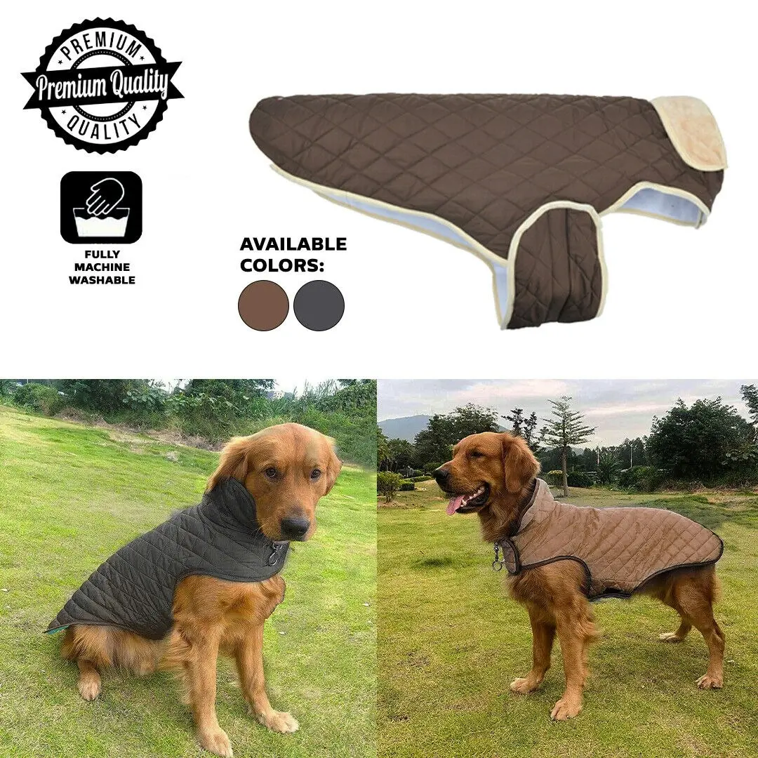 Quilted Dog Jacket 2pk Large Assorted Colour - Comfortable and Warm Pet Coat 75cm