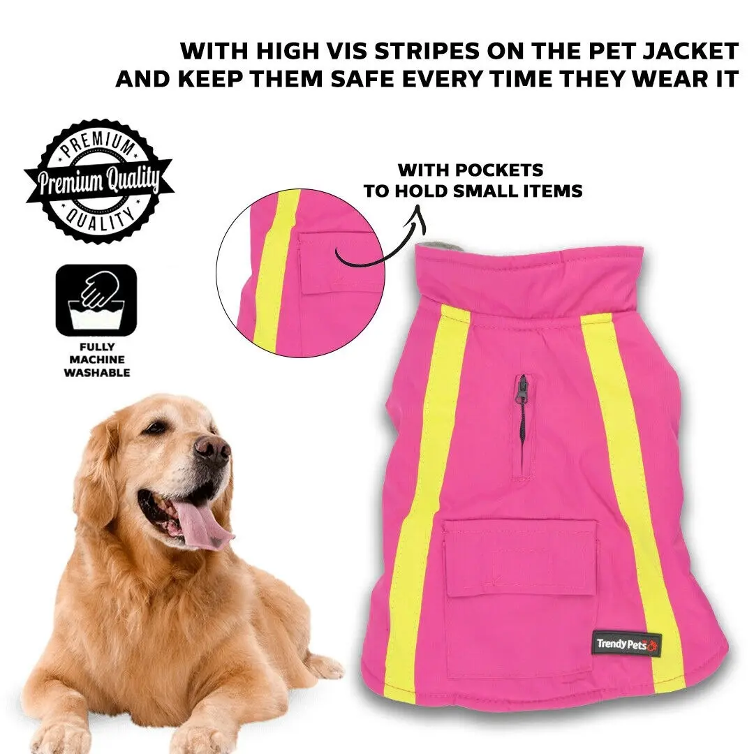 Trendy Pets 2pk High Vis Dog Jacket Comfortable and Safe Pet Jacket with Pocket 35cm