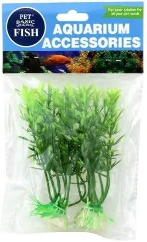 Pet Basic 10PCE 10cm Plastic Aquatic Plants for Aquarium Fish Tank Decoration