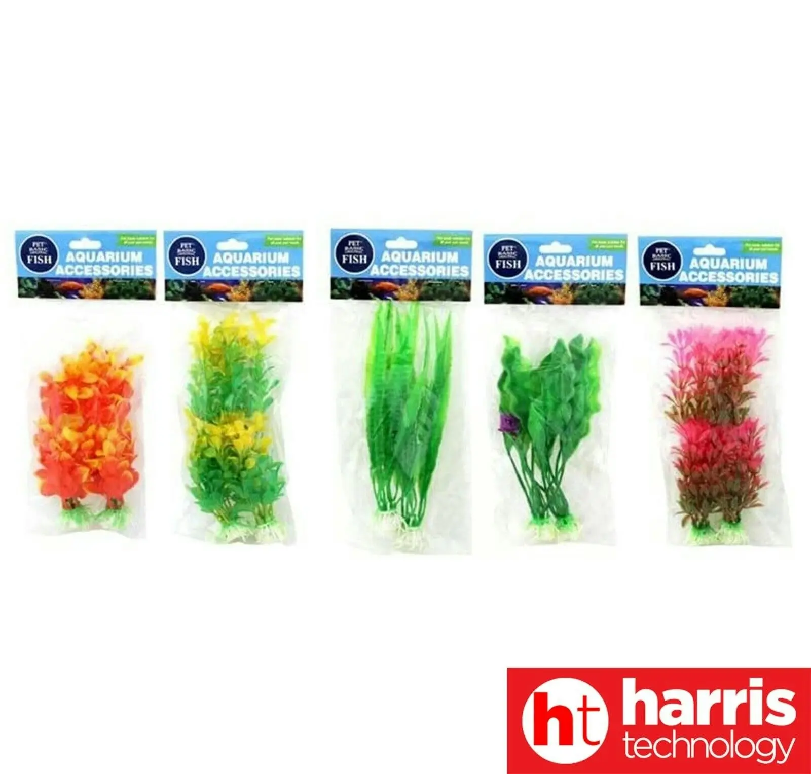 Pet Basic 10PCE 20cm Plastic Aquatic Plants for Aquarium Fish Tank Decoration