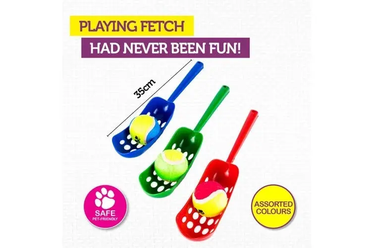 3PK Dog Toy Tennis Ball with Scoop Launche