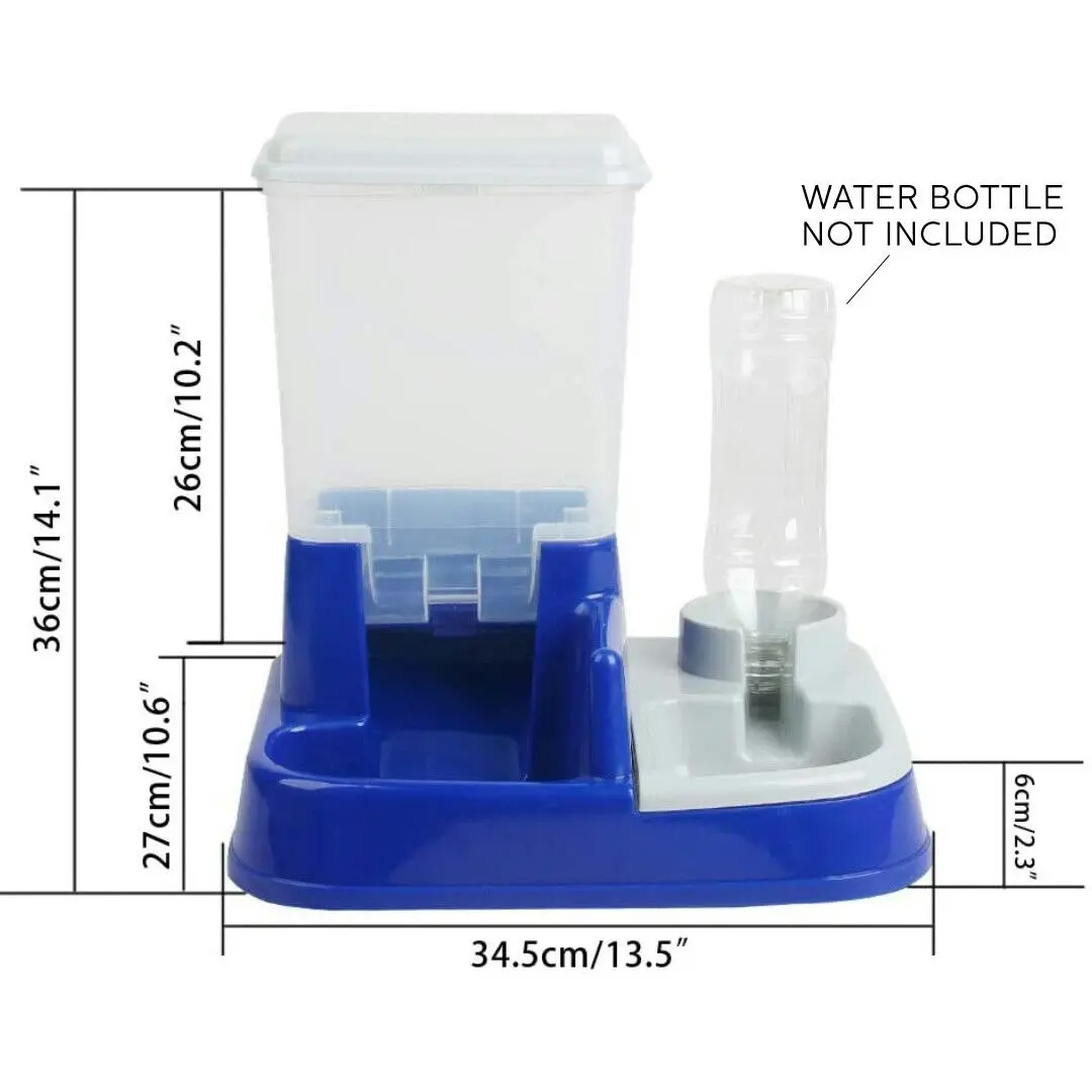 PaWise Automatic Pet Dog Cat Food Water Dispenser Feeder Self Feeding Bowl Bottle 5L