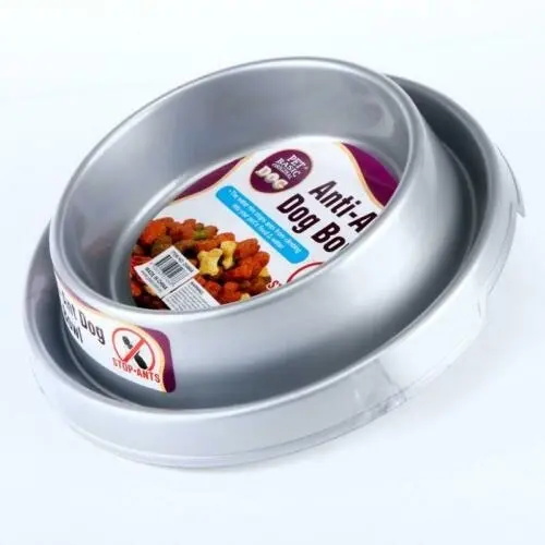 Pet Basic 2PK Dog Bowl Anti-Ant Grey 22.5cm x 16.5cm x 5.5cm - 183029