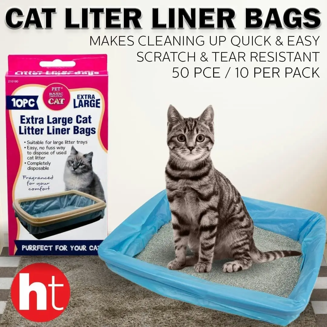 Pet Basic 50PCE Standard Litter Liner Bags Scratch/Tear Resistant Strong