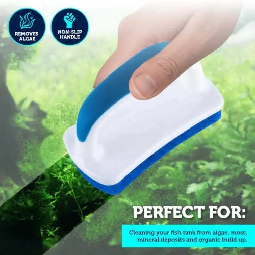 Pet Basic 3PCE Aquarium Algae Scrubbing Sponge/Scourer Hand Held 11cm