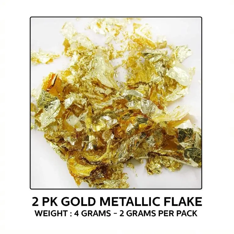 [2Pk] Krafters Korner Metallic Flakes - Gold 2g per pack