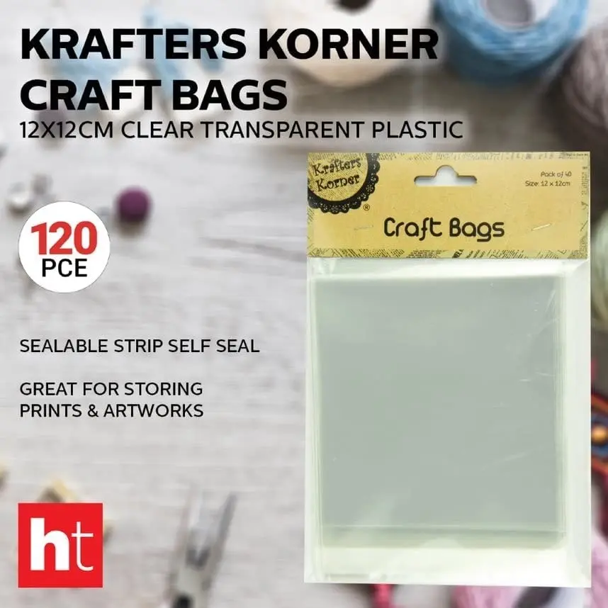 [3 X 40Pce] Krafters Korner Craft Bags (12 x 12Cm)