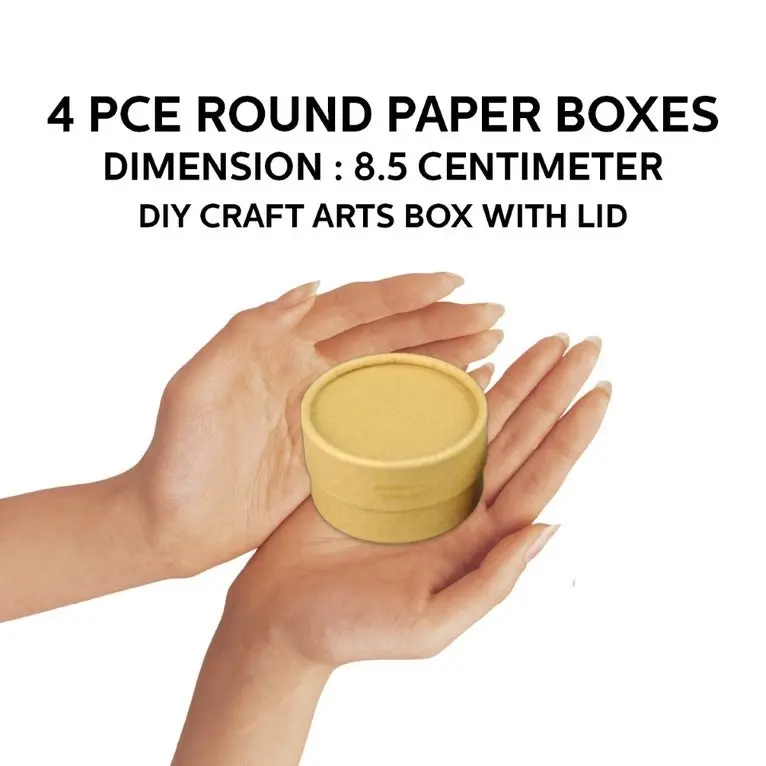 [2Pk X 2Pce] Krafters Korner Round Paper Boxes - Brown (8.5Cm)