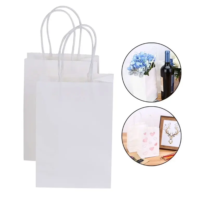 [2PCE] Krafters Korner Craft White Bag With Handle (26.5cm x 22cm x 11.5cm)