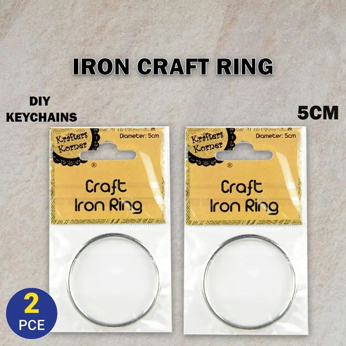 [2Pk] Krafters Korner Iron Craft Ring - Made Of Durable Metal - Silver (5Cm)