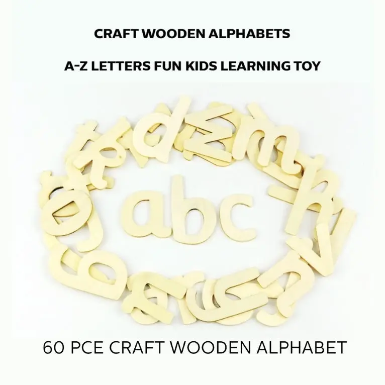 [2Pk X 30Pce] Krafters Korner Craft Wooden Alphabets - Natural Color