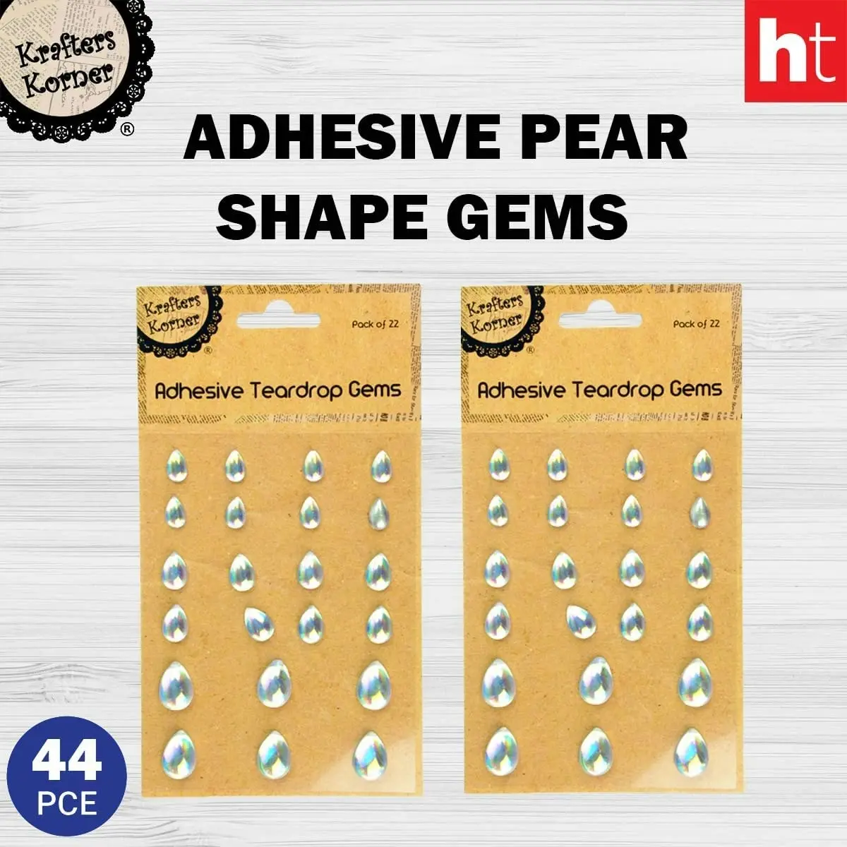 [2Pk X 22Pce] Krafters Korner Pear Shape Gems - Great Addition To Your Scrapbooking Tools