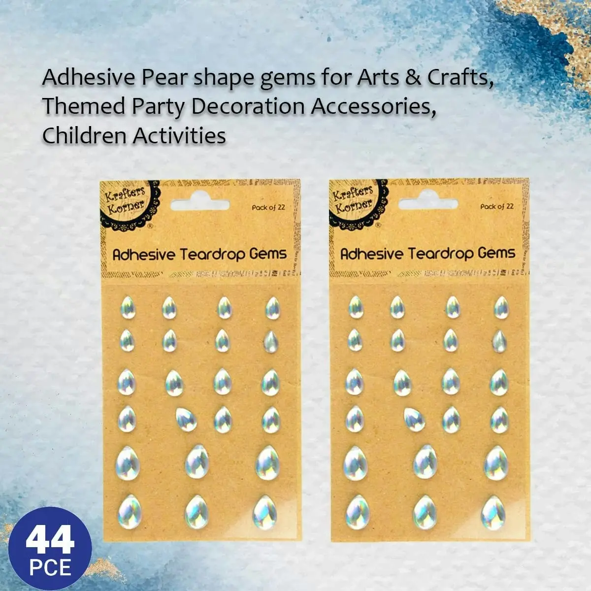 [2Pk X 22Pce] Krafters Korner Pear Shape Gems - Great Addition To Your Scrapbooking Tools