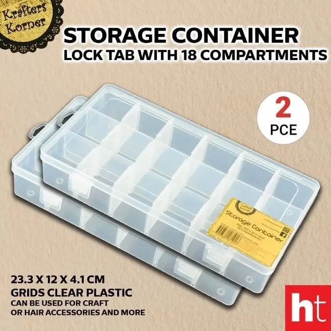 [2PK] Krafters Korner Small Craft Storage Container (13.3 x 7.2 x 2.2cm)