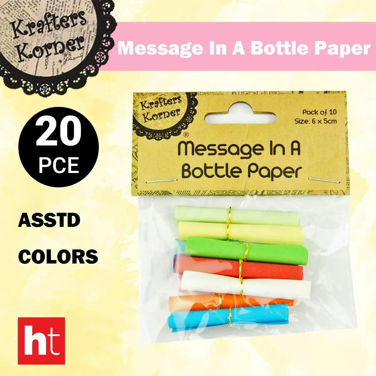 [2Pk X 10Pce] Krafters Korner Craft Message In A Bottle Papers (6X5Cm)