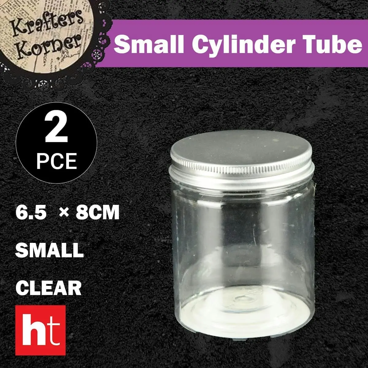 [2Pk] Krafters Korner Small Cylinder Tube - Made Of Plastic (6.5 X 8cm)